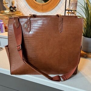 BEIS The Large Work Tote in Maple Croc